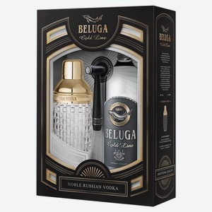 Водка BELUGA Gold Line Россия, 0,75 л + Шейкер