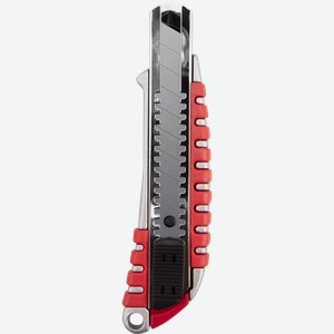 Нож с сегментированным лезвием REXANT 18мм, металлический с обрезиненным корпусом, Арт. 12-4900