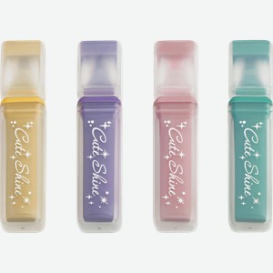 Набор текстовыделителей MESHU Shiny, 4 цвета, пастельные цвета c глиттером, 1–5мм