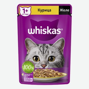 Корм для кошек влажный Whiskas курица в желе, 75 г, пауч