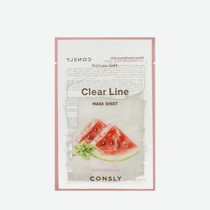 Тканевая маска для лица тонизирующая с экстрактом арбуза Consly Clear Line 25мл