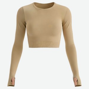 Топ спортивный женский InExtenso с длинным рукавом бежевый, р S-XL