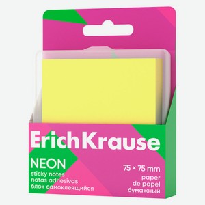Блок самоклеящийся бумажный ErichKrause NEO 75х75 мм, 80 листов