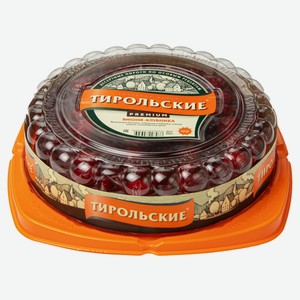 Пирог сладкий бисквитный «Тирольские пироги» Вишня-клубника шоколадный с пломбирным кремом Premium охлажденный, 600 г