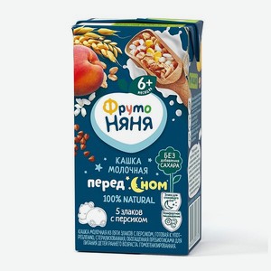 Кашка ФрутоНяня молочная из 5 злаков с персиком 0,2 л с 6 месяцев