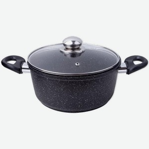 Кастрюля 5,7 л лит. алюминий, а/п покрытие, бакел.ручки, стекл.крышка