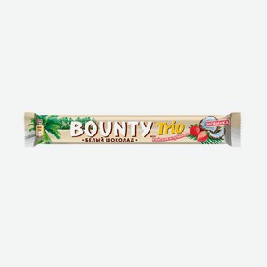Шоколадный батончик, Bounty Trio, клубника в белом шоколаде, 78 г