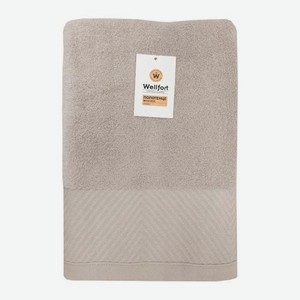 Махровое полотенце 70*140см Капучино с бортом Wellfort