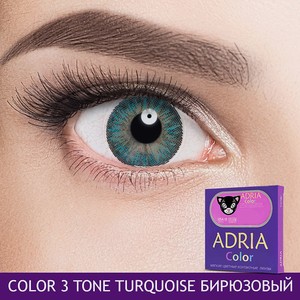 ADRIA Цветные контактные линзы, Color 3 tone, Turquoise, -4.00 / 14.2 / 8.6, 2 шт