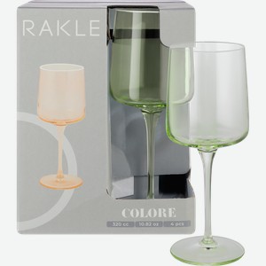 Набор бокалов RAKLE Colore, цвет зеленый, стекло, 320мл, Арт. CLR229, 4шт