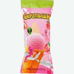 Мороженое Скрепыши пломбир стаканчик Клубника 12% 70г