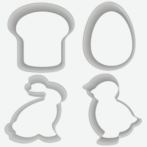 Набор формочек для печенья. 4 шт.  Пасхальный . Размер 4~6,5