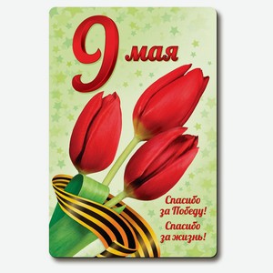 Мини-открытка 9 мая магнит