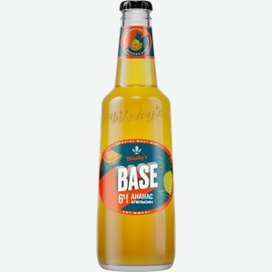 Напиток пивной WESLEYS BASE со вкусом ананас, апельсин нефильтрованный пастеризованный осветленный 6%, 0.4л
