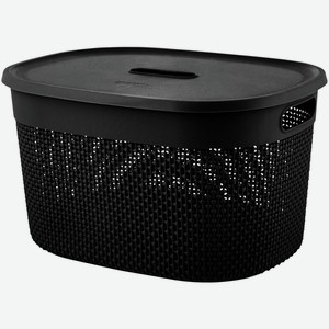 Корзина для хранения с крышкой ОСЛО 18л черный, шт