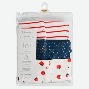 Набор комбинезонов для новорожденных Mothercare с длинным рукавом 3 шт, р. 50-86