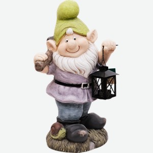 Фигура садовая GIARDINO CLUB Гном с фонарем 25,5x20x46см, Арт. T23089