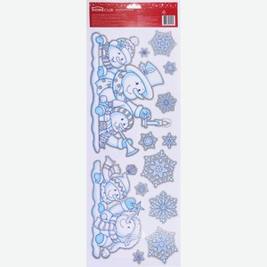 Наклейка новогодняя HOMECLUB д/окон и стен Ледяные узоры 59х21см WDX3208S, Китай