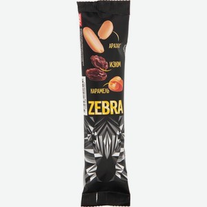 Вафли Zebra с карамелью арахисом и изюмом 40г