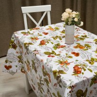 Скатерть готовая праздничная ПВХ на тканевой основе, размер 140х170 см