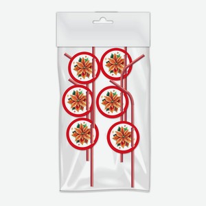 Набор трубочек Новогоднее настроение, 6 шт