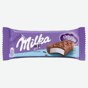 Пирожное бисквитное Milka Шоколадный перекус с кремом с цельным молоком в молочном шоколаде охлажденное БЗМЖ Италия, 27 г