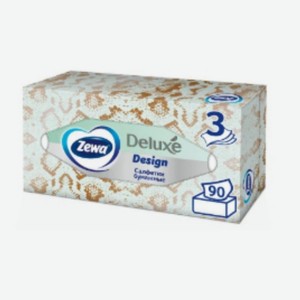 Салфетки бумажные Zewa Deluxe Дизайн косметические 3 слоя
