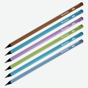 Карандаш ч/г Berlingo  Metallic  HB, черное дерево, трехгран