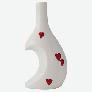 Ваза Actuel Полумесяц белая с сердечками, h21,7 см