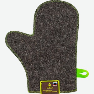 Рукавица ГЛАВБАНЯ д/бани,войлок,серый Б44, Россия