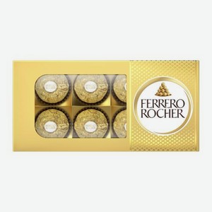 Конфеты Ferrero Rocher из молочного шоколада с начинкой из крема и лесного ореха 75г