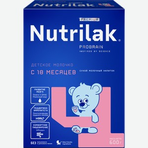 Напиток молочный NUTRILAK Premium 4, c 18 месяцев, 600г