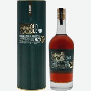 Коньяк OLD BLEND Грузинский марочный выдержанный 7 лет КВ 40%, тубус, 0.5л