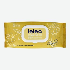 LELEA Бумага туалетная влажная FLAMINGO с экстрактом ромашки 60