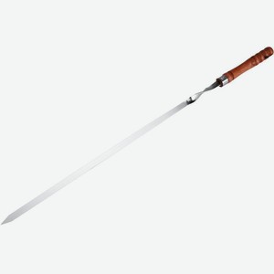 Шампур Sunnecko 67.7см плоский с деревянной ручкой толщина стали 2.5мм