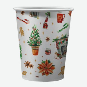 Набор бумажных стаканов Новогоднее настроение, 6 шт*250 мл