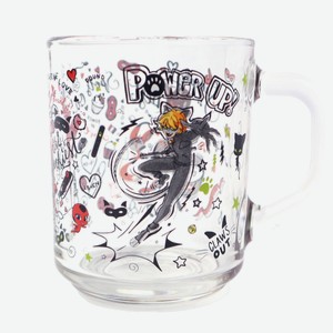 Кружка  Леди Баг и Супер-Кот , Скетчи, 230 мл, стекло