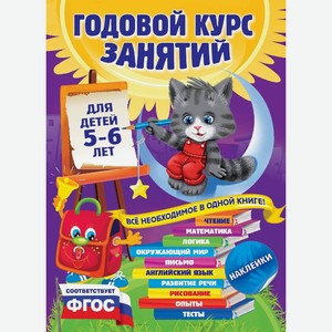 Книга годовой курс занятий для детей 5-6 лет с наклейками