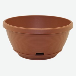 Горшок для цветов «Ливингрин» Марсель пластиковый с поддоном шоколадный 2,7 л d23 см h11,5 см, 1 шт