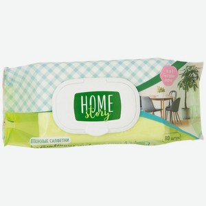 Салфетки влажные хозяйственные универсальные 6в1 Home Story, 80шт, 80 шт