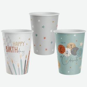 Набор стаканов City Home Trade Г11 одноразовых в ассортименте, 6х250мл, 6 шт