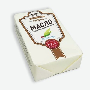 Масло Milkavita сладкосливочное несоленое 82.5% 180 г дизайн упаковки в ассортименте