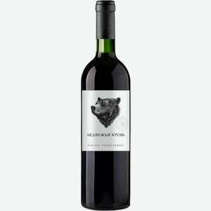Вино красное полусладкое Медвежья кровь, 12%, 0,75 л