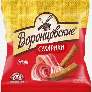 Сухарики Воронцовские ржано-пшеничные бекон 80г