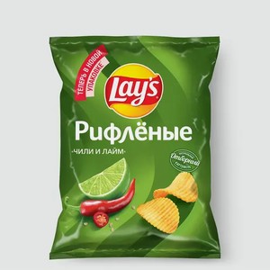Чипсы «Лейз» рифленые со вкусом Чили и лайм, 105 г