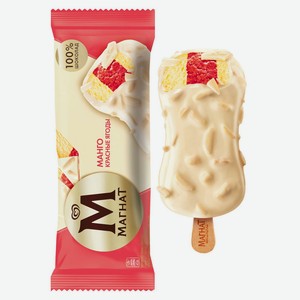 Мороженое сливочное «Магнат» Эскимо манго красные ягоды в белом шоколаде БЗМЖ, 74 г