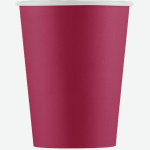 Стакан бумажный 250 мл Бордовый 6шт