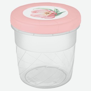 Банка Phibo с завинчивающейся крышкой розовая цветы, 1 л