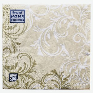 Салфетки одноразовые Bouquet Грация бумажные трехслойные 33х33 см, 20 шт