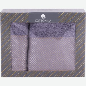 Набор махровых полотенец COTTONIKA Пьемонт 50х70см, 70х120см, хл НрПьемонт, Узбекистан